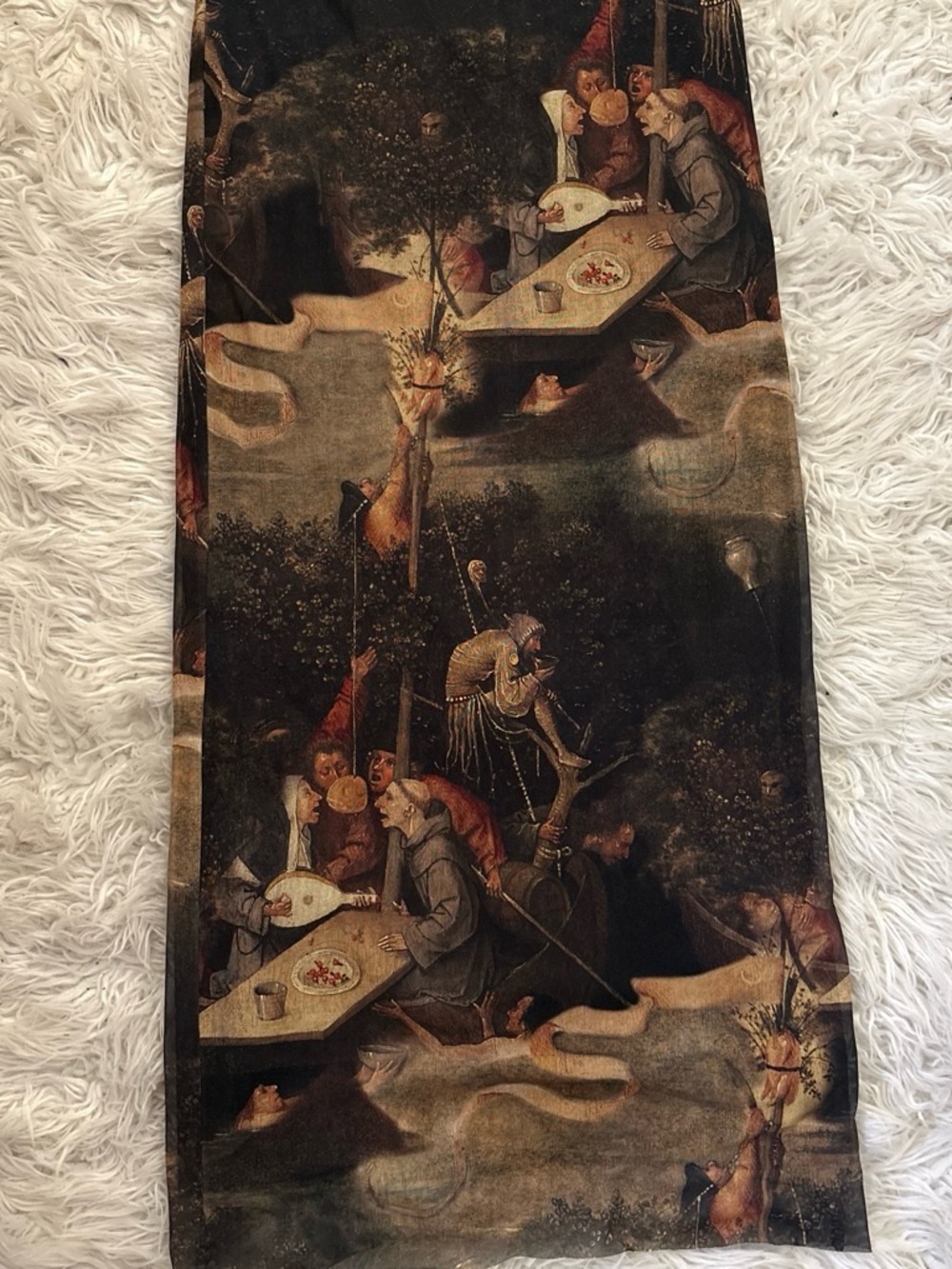 Zara Vintage Art Print Midi Skirt in Brown and Black